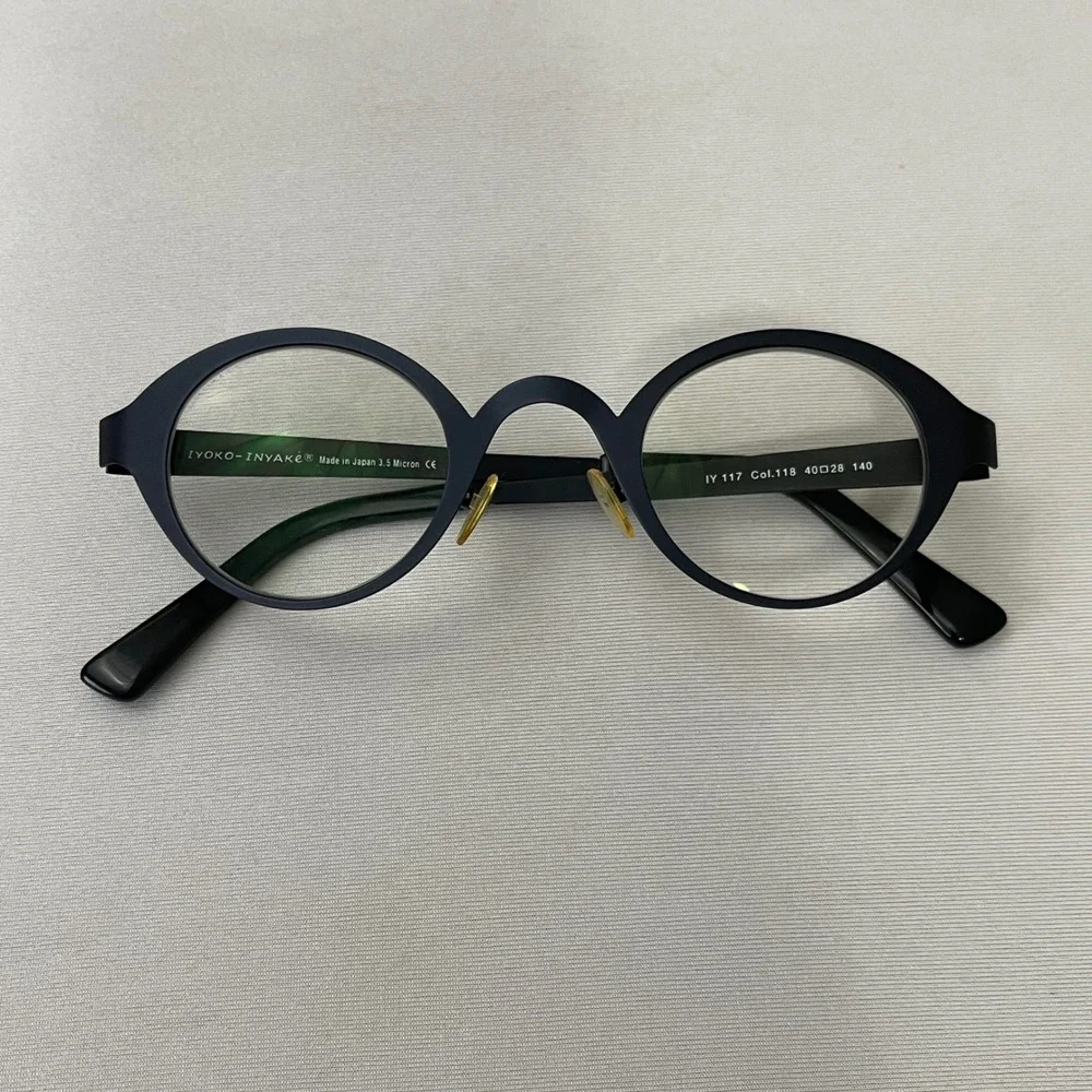 IYoko Inyake Glasses Eyeglasses FRAMES ONLY Round Matte Black Japan 40‎ 28 140